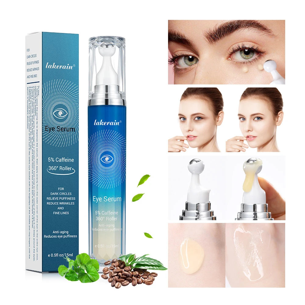 Anti-Wrinkle Eye Serum 5% Caffeine Eye Cream Eye Roller Ball Cream For Dark Circles Fades Fine Lines Remove Eye Bags 15ml Oasis Select Default Title