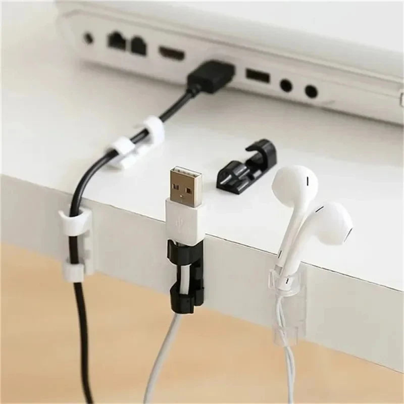20/40pcs Adhesive Cable Clips Wire Holder For Wall Strong Self-Adhesive Stickers Cord Management Organizer For Desk Car Office Oasis Select