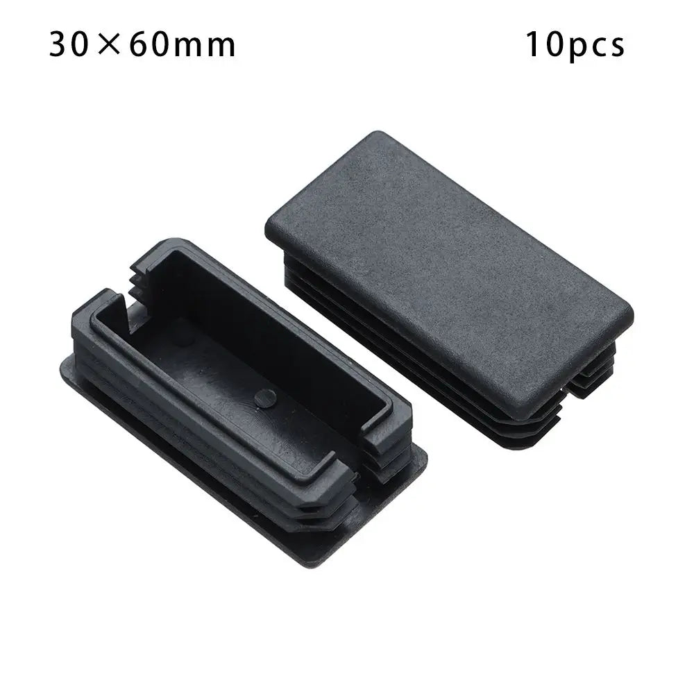 10Pcs Plastic Black Chair Feet Tube Cap Furniture Non-slip Foot Protective Pad Steel Rectangular Tube Plug Dust-Proof Foot Cover Oasis Select 30 60mm