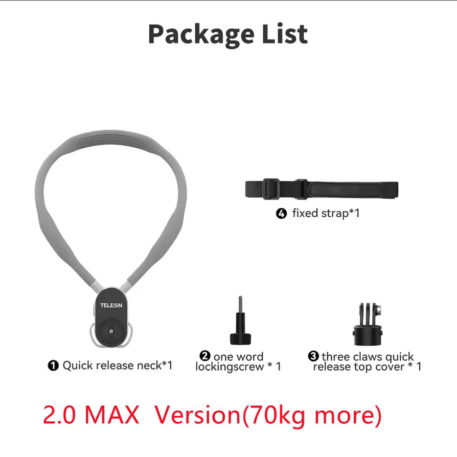 TELESIN Magnetic Neck Mount with Phone Holder | GoPro & DJI