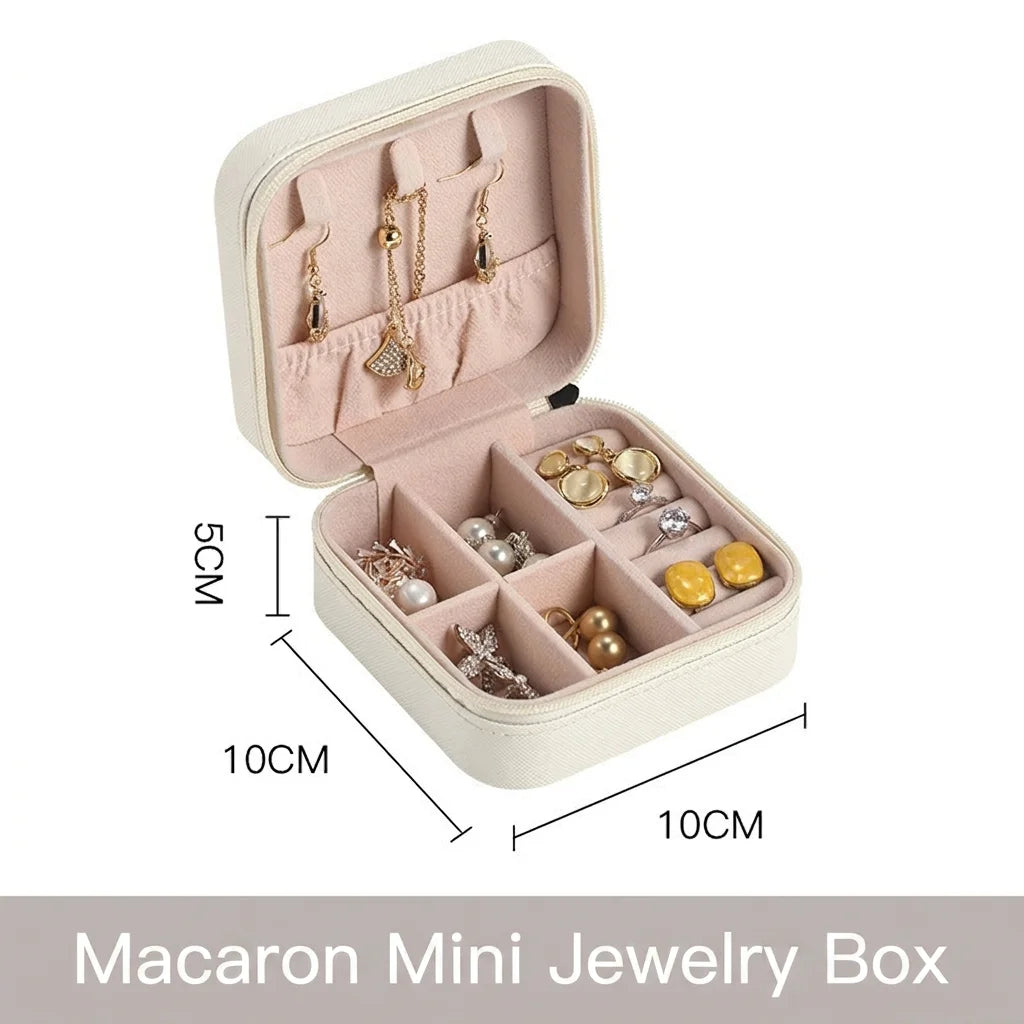 Mini PU Jewelry Organizer Box – Travel Case for Women