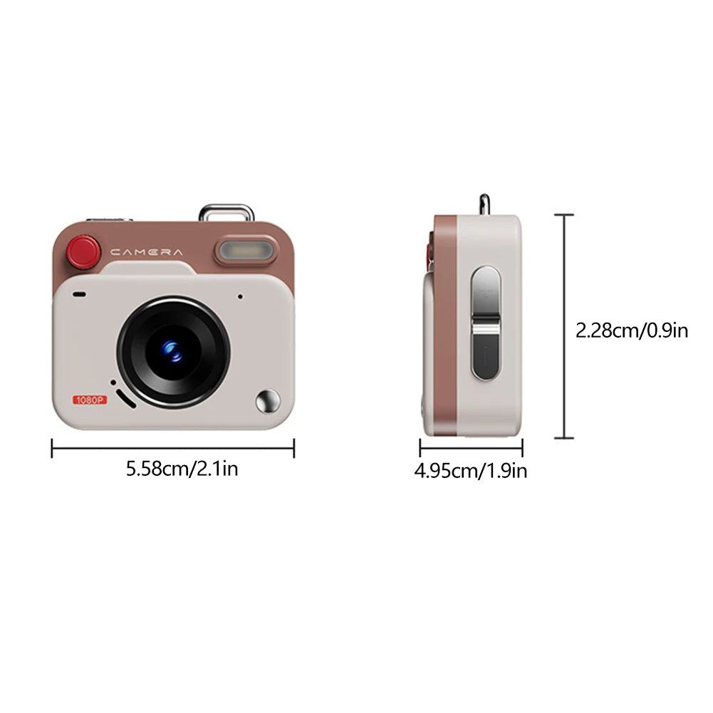 HD Retro Mini Digital Camera – 48MP, 1080P, Flash & Keychain