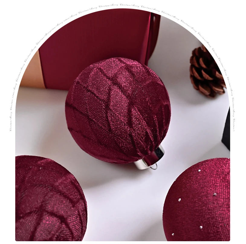 Velvet Rhinestone Christmas Ornaments Exquisite Luxury Christmas Decorations Tree Pendants Gift Box Oasis Select