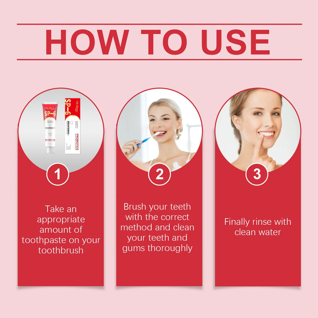 SP6 Probiotic Brightening Toothpaste Remove Plaque Stains Keep Fresh Breath Preventing Periodontitis Oral Teeth Care Toothpastes Oasis Select