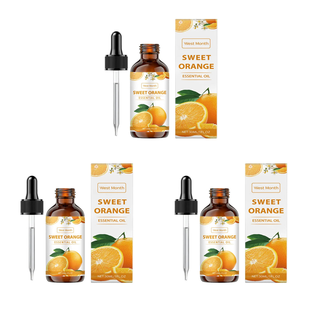 Sweet Orange Essential Oil For Body Massage Hydrating Nourishing Smoothing Skin Care Freshness Long-lasting Fragrance Oasis Select 3Pcs 30ml Sweet Orange