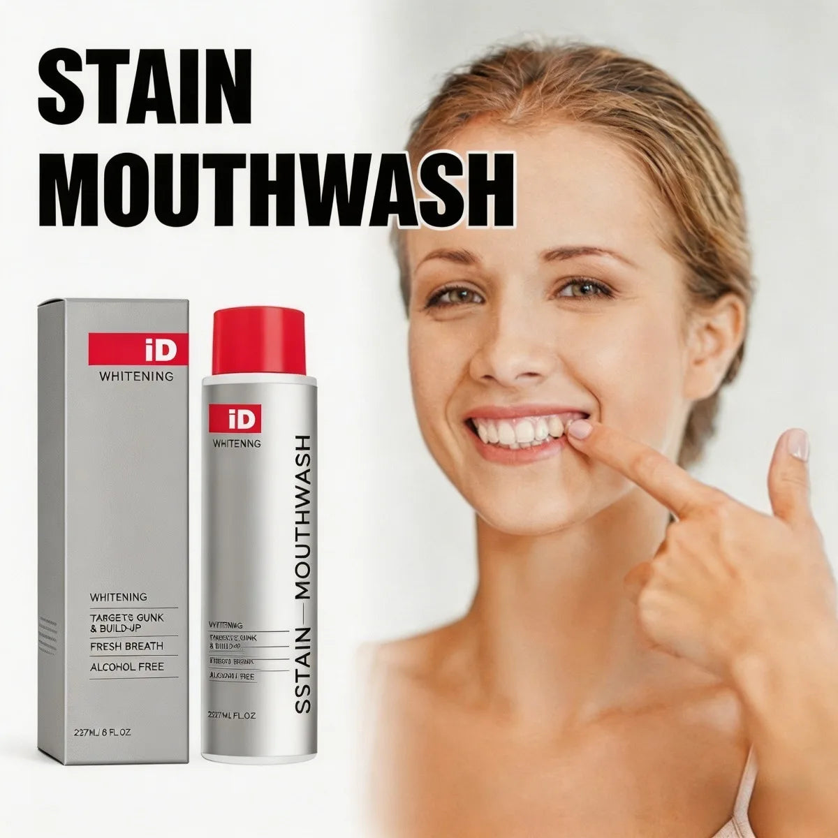 Stain Whitening Mouthwash Fresh Breath Remove Plaque Stains Enamel Safe Lasting Freshness Protect Gum Oral Care Oasis Select