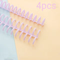 1-4pcs plastic 30-hole binder spine, can be cut, can hold up to 85 sheets of paper, DIY paper notebook album. Oasis Select 4Pcs purple