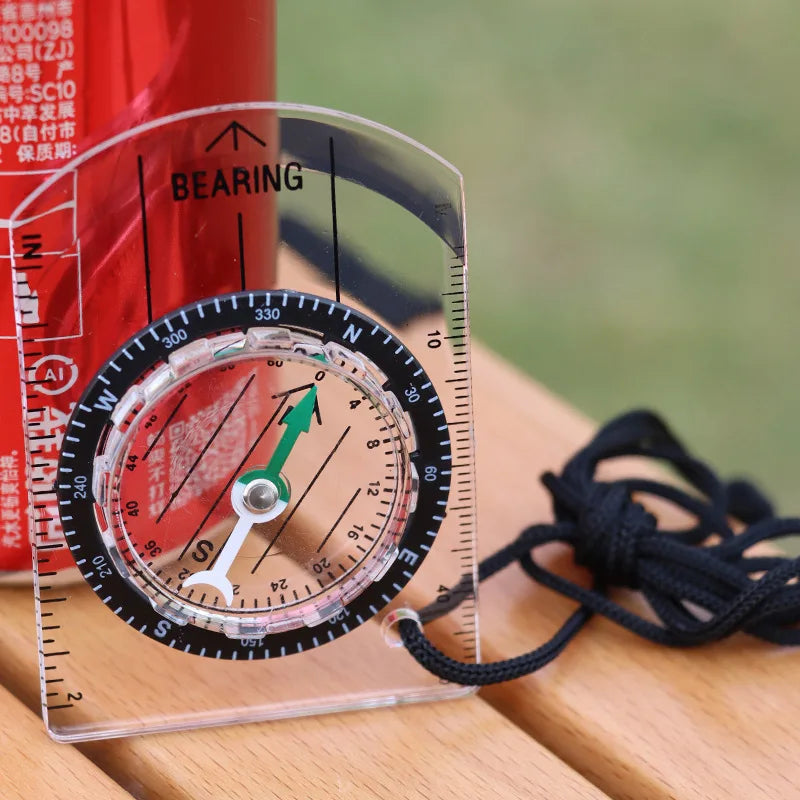 2-in-1 Outdoor Compass & Map Ruler – Acrylic Hiking Navigator Outdoor Compass Ruler Oasis Select