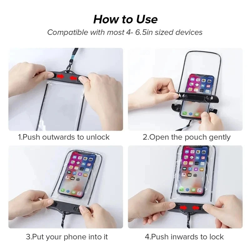 Swimming Bags Waterproof Phone Case Water proof Bag Mobile Phone Pouch PV Cover for iPhone 12 Pro Xs Max XR X 8 7 Galaxy S10 Oasis Select