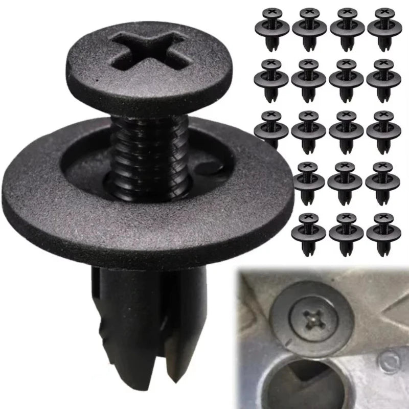 30/60/90/180pcs Black Plastic Auto Bumper Fender Push Rivet Retainer Plastic Car Fastener Clip For Universal Car Rivet Fasteners Oasis Select