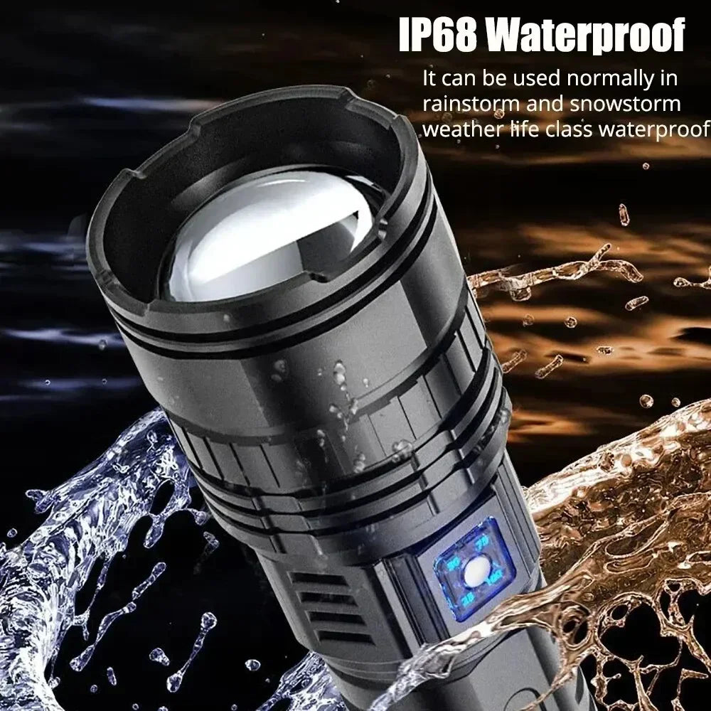 ESMARTER Tactical LED Flashlight 15000mAh | Zoomable & Waterproof