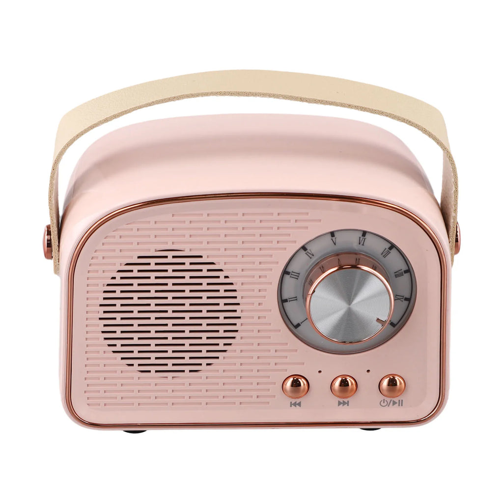 Portable Retro Wireless Speaker Bluetooth-compatible Cute Loudspeaker With FM Radio Speaker Music Stereo Sound Oasis Select Pink
