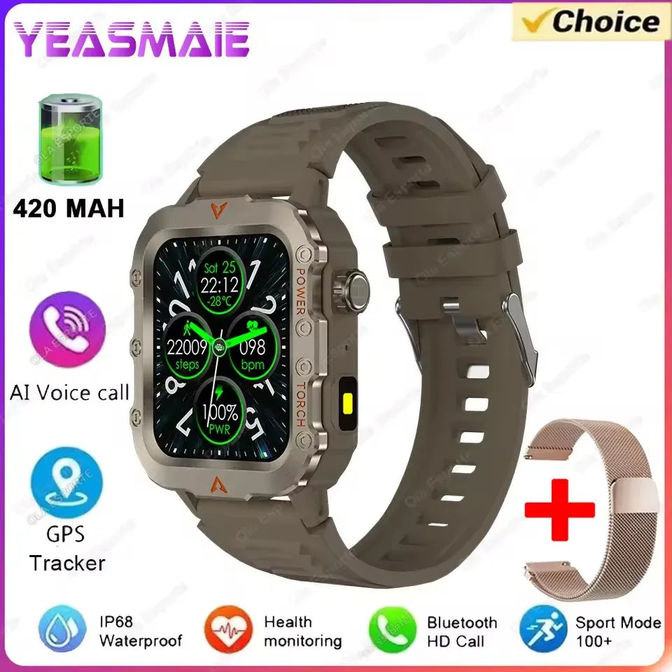 2025 New SmartWatch Men Militray Outdoor GPS Sport Watches Heart Rate Sleep Waterproof Smart Watch IOS Android Oasis Select Br22Gomilan