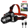 HVIERO Telescopic Zoom LED Headlamp – Smart Sensing, USB