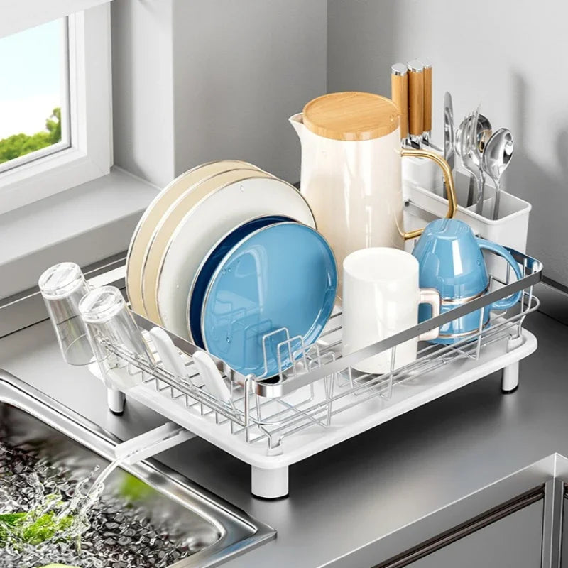 Stainless Steel Dish Storage Rack Bowl Rack Kitchen Sink Shelf Drain Basket Household Tableware Bowl Rack Oasis Select