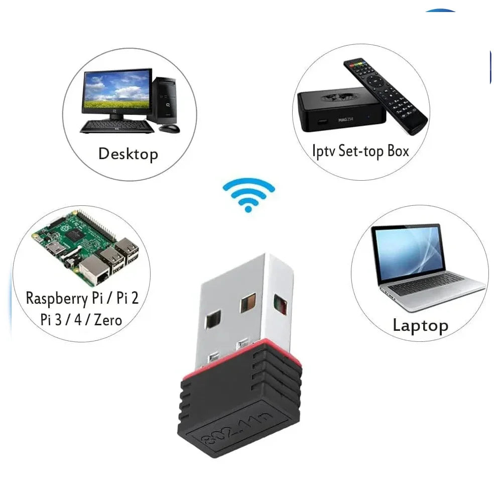 RTL8188 150Mbps USB WiFi Adapter for Raspberry Pi,Wireless Network Card Adapter WiFi Dongle for Desktop Laptop PC Windows RTL818 Oasis Select