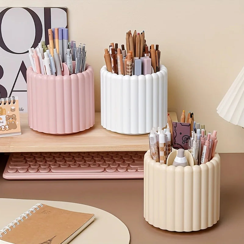 Modern Minimalist 360° Rotating Desk Organizer Pen Holder - Space-Saving, Multi-Functional Office Supplies - for Home & School Oasis Select