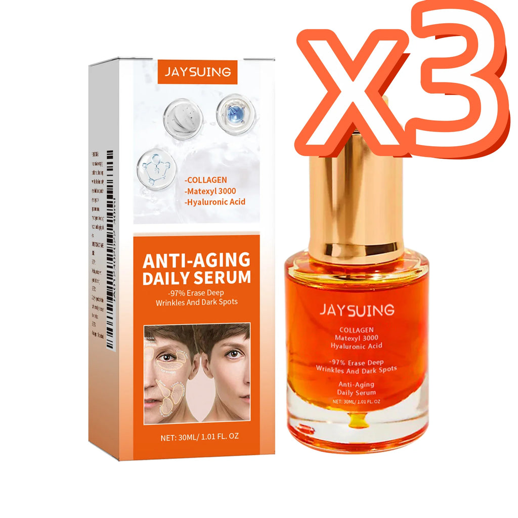 Jaysuing Collagen Serum Lift Firm Skin Boost Skin Elasticity Reduce Fine Lines Brighten Smooth Daily Use Face Skin Care Essence Oasis Select 30ml Boxed X 3PCS