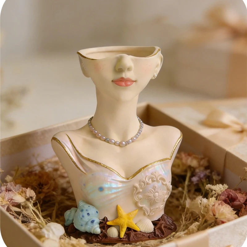Girl Aromatherapy Gypsum Cup Mold DIY Drip Storage Cup Flowerpot Ornament Silicone Mold Oasis Select