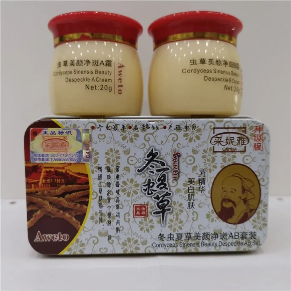 Original Chinese Aweto Whitening Anti-Acne Day Night Cream Set Melasma Dark Age Spots Freckle Remover Skin Lightening Skin Care Oasis Select