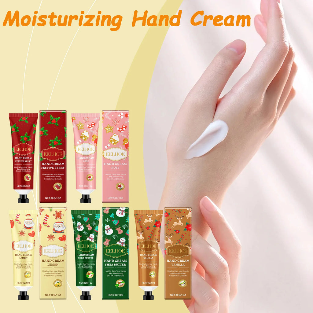 Christmas Hand Cream Moisturizing Refreshing Hand Cream for Dry Cracked Skin Nourishing Anti-Drying Smooth Winter Hydration 30g Oasis Select