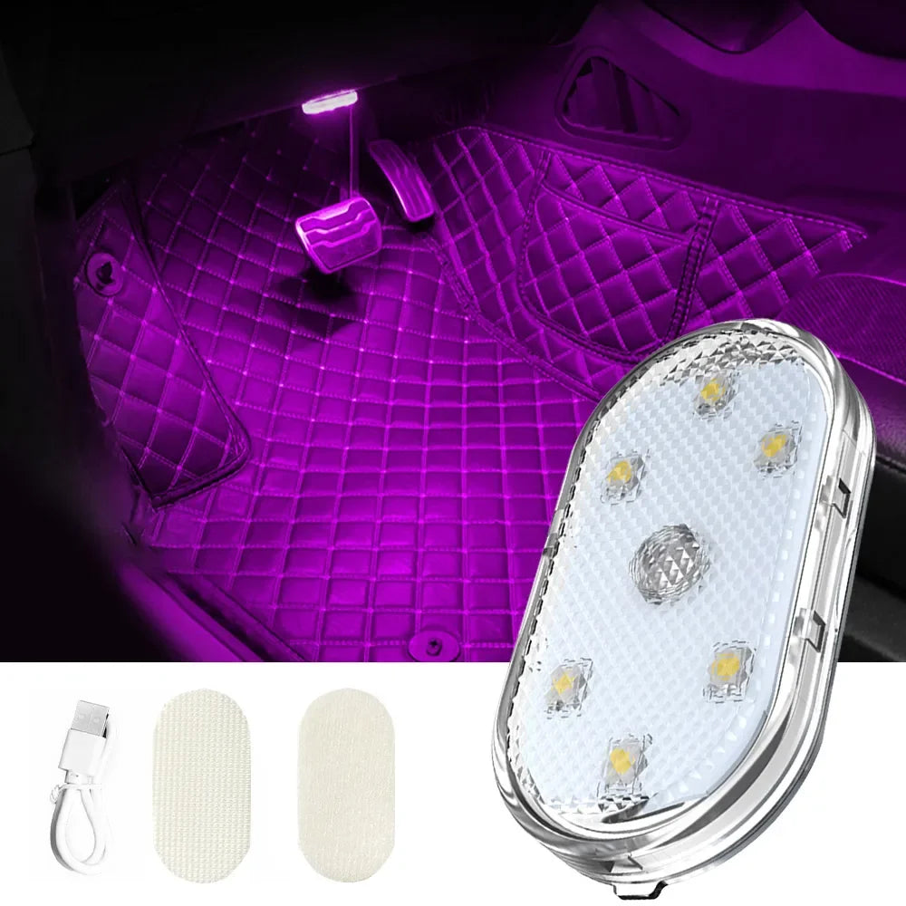 1/2pcs LED Touch Light Hand Car Roof Ceiling Lamp Indoor Car Lighting Night Reading Light Reading Lamp Car Interior Lights Oasis Select purple
