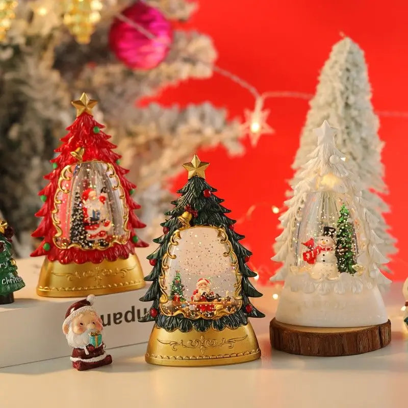 Christmas Illuminated Night Lights Decorate The Desktop with Snowflake and Christmas Wind Lanterns Creating A Festive Atmosphere Oasis Select