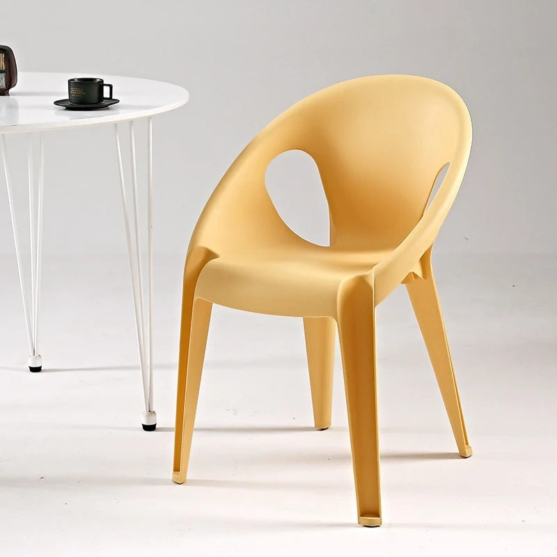 Hollow chair simple light luxury Nordic backrest chair outdoor home thickened casual dining chair rattan chair balcony stool Oasis Select