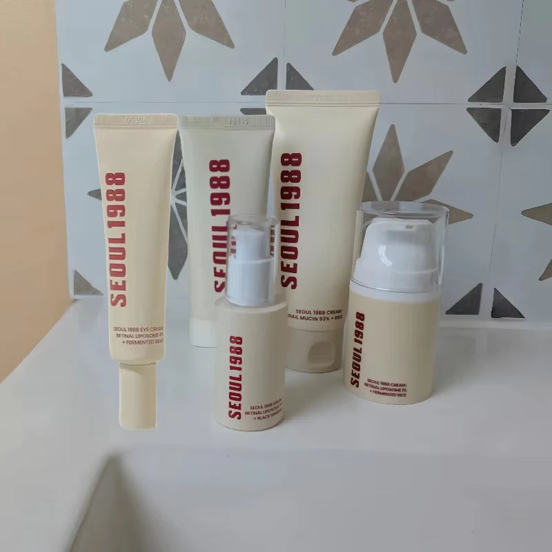 Seoul 1988 Retinol Ginseng Eye & Face Cream Serum Set Firming Moisturizing Diminish Lines Wrinkles Skin Care Essences Oasis Select