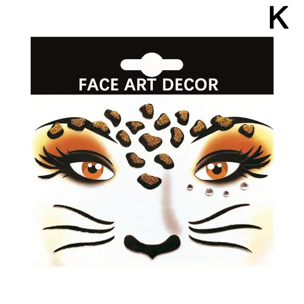 Halloween Theme Face Jewels Rhinestones Temporary Crystal Stickers Face Gems Self- Adhesive Glitter Jewel Tattoo Sticker Makeup Oasis Select K