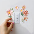 Beautiful Flowers Switch Wall Sticker PVC DIY Waterproof Sticker Removable Home Decoration Stickers Bedroom Bathroom Living Room Oasis Select D