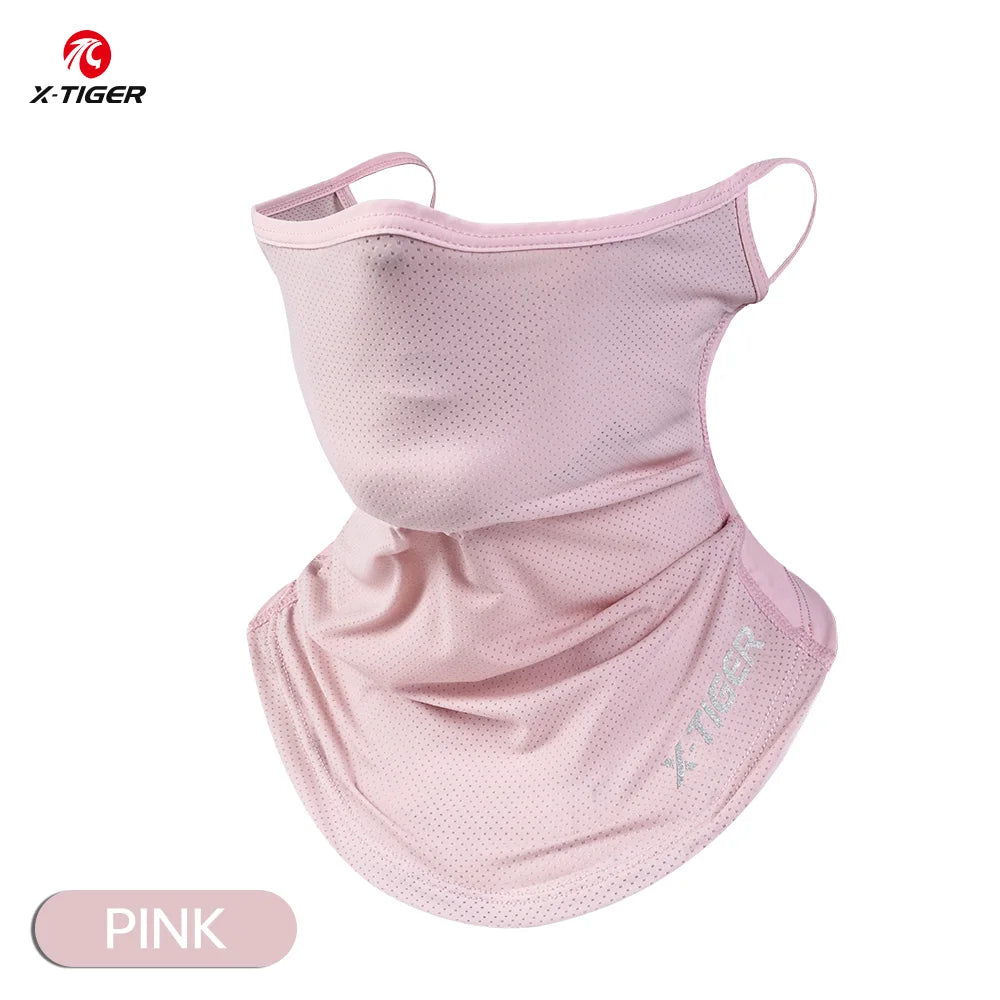 X-TIGER Summer Breathable Cycling Face Mask Outdoor Fishing UV protection Ice Silk Face Mask Unisex MTB Road Bike Mask Scarf Oasis Select Pink