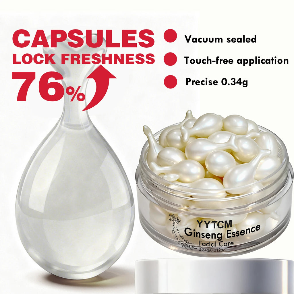 Ginseng Essence Capsules – Squalane, Niacinamide & Retinol Face Serum Capsules Oasis Select