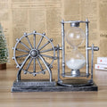 Creative Rotating Ferris Wheel Hourglass Plastic Vintage Sand Clock Timer Sand Glass Ferris Wheel Ornament Office Oasis Select Silver