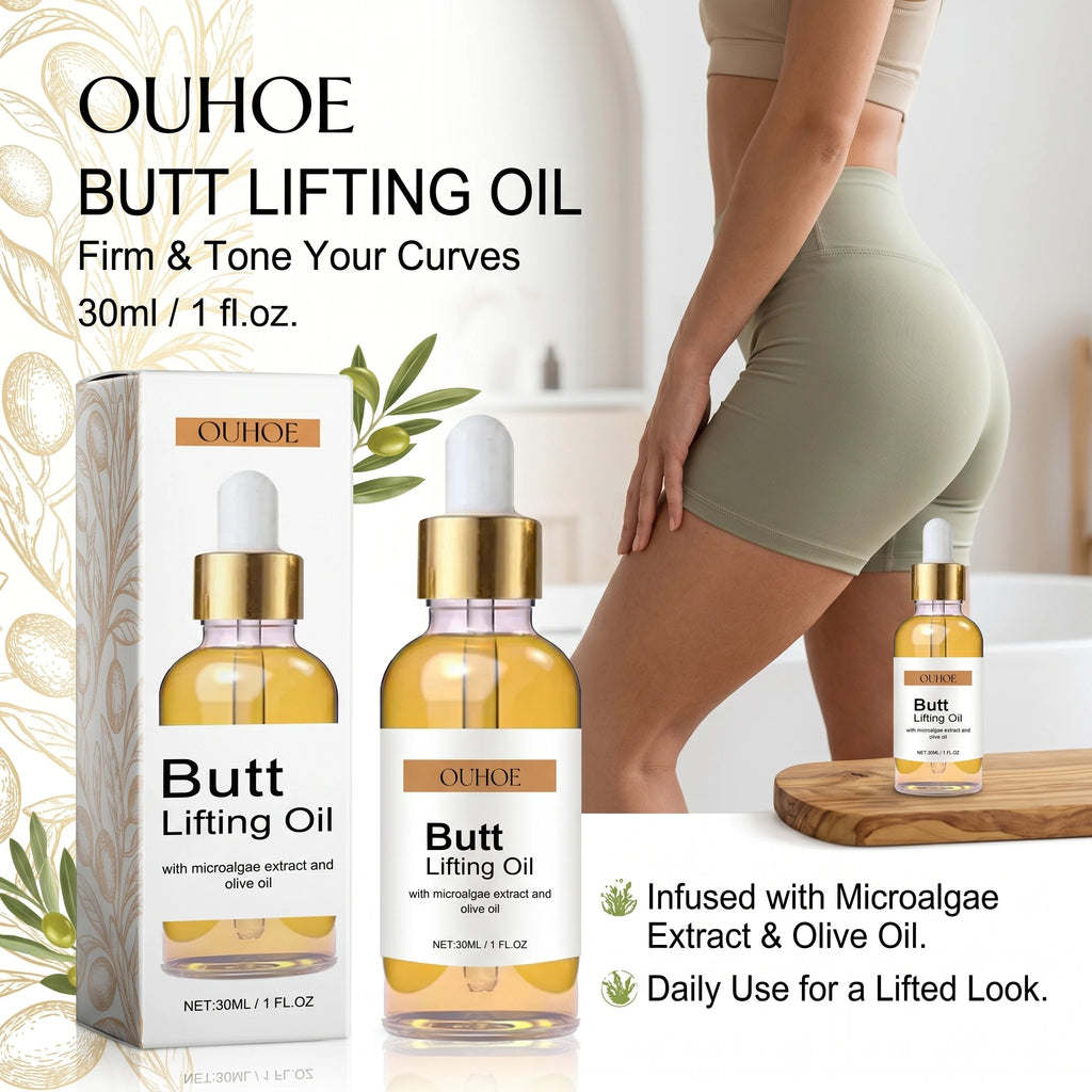 OUHOE Butt Lifting Oil 30ml Firming Serum, Hip Lifting & Tightening Massage Oil for Elasticity & Moisturizing Butt Care Body Oil Oasis Select
