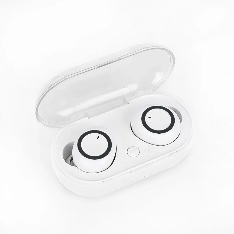 New TWS Bluetooth Earphones Wireless Headset Deep Bass Earbuds True Wireless Stereo Headphones Sport Earphones Oasis Select WHITE-black