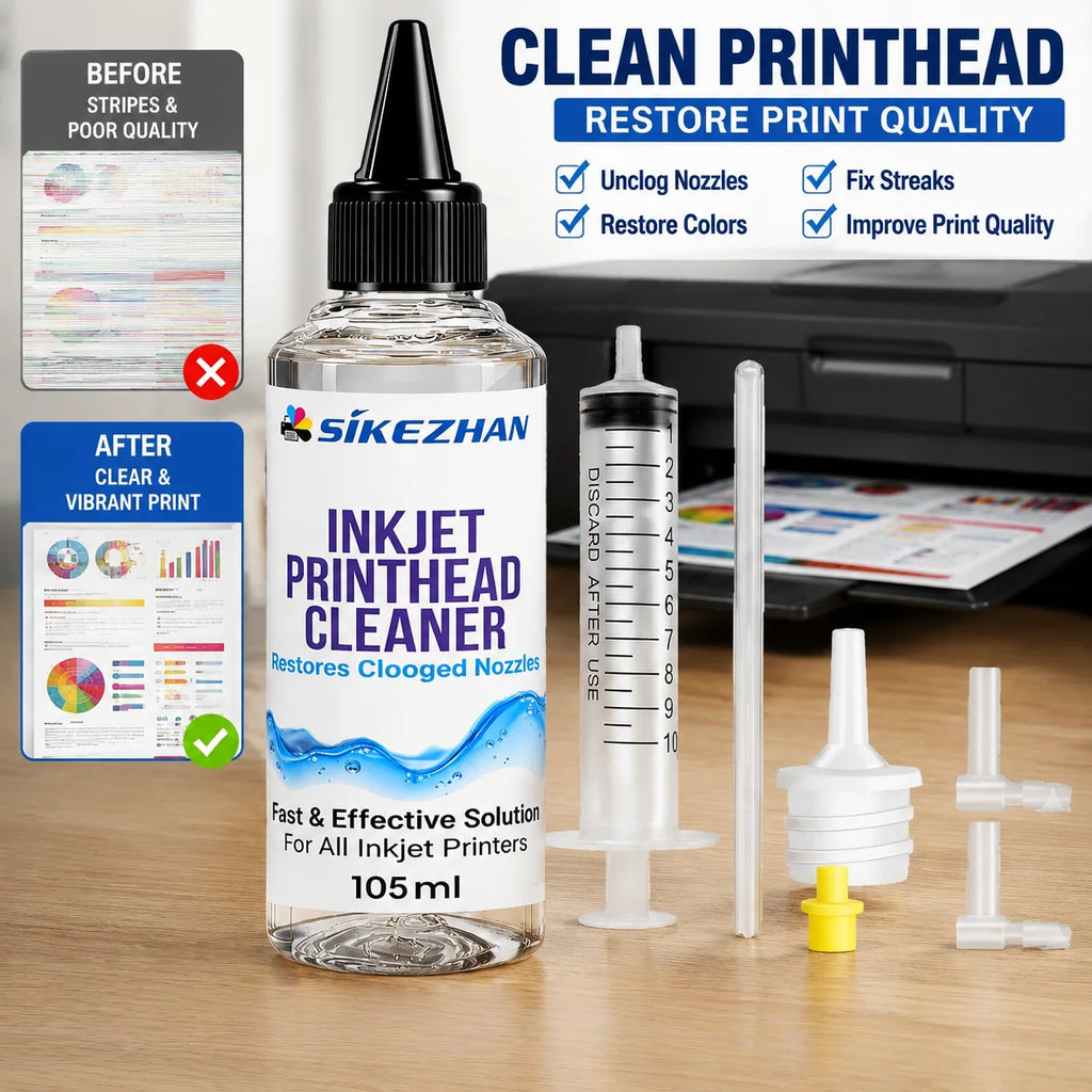 Universal Printhead Cleaning Kit for Epson EcoTank,HP,Canon, Brother Inkjet Printers:Unclog Nozzles & Fix Streaks/Print Quality Oasis Select