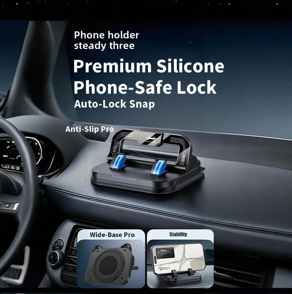 2-in-1 Car Dashboard Phone Holder with Parking Number Plate