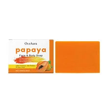OCEAURA Papaya Turmeric Nourishing Bath Soap Deep Clean Improve Dull Skin Remove Dirt Smooth Epidermis Body Moisturize Bath Soap Oasis Select 100g Boxed
