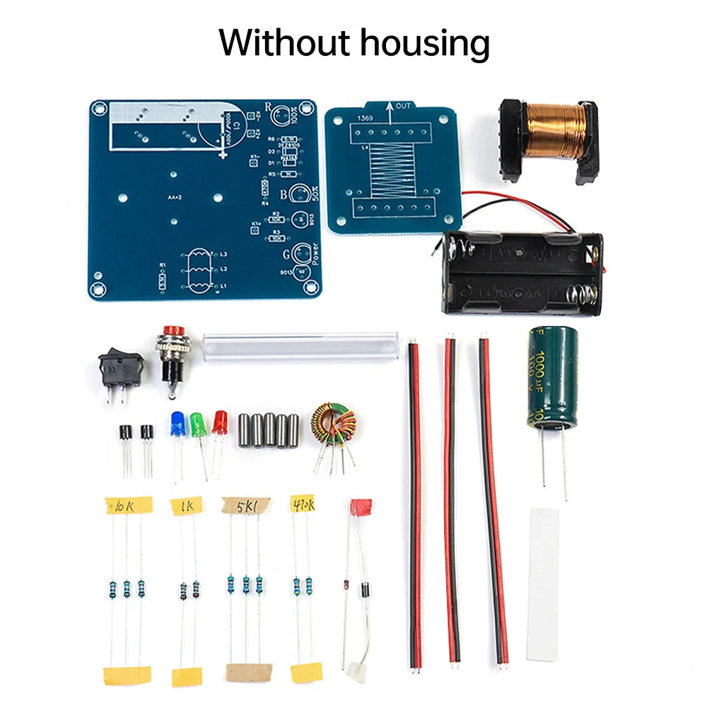 DC3V DIY Electric Magnetic Transmitter Electronics Kit With Level Indication Circuit Shooting Game Electronic Experiment Parts Oasis Select Without shell