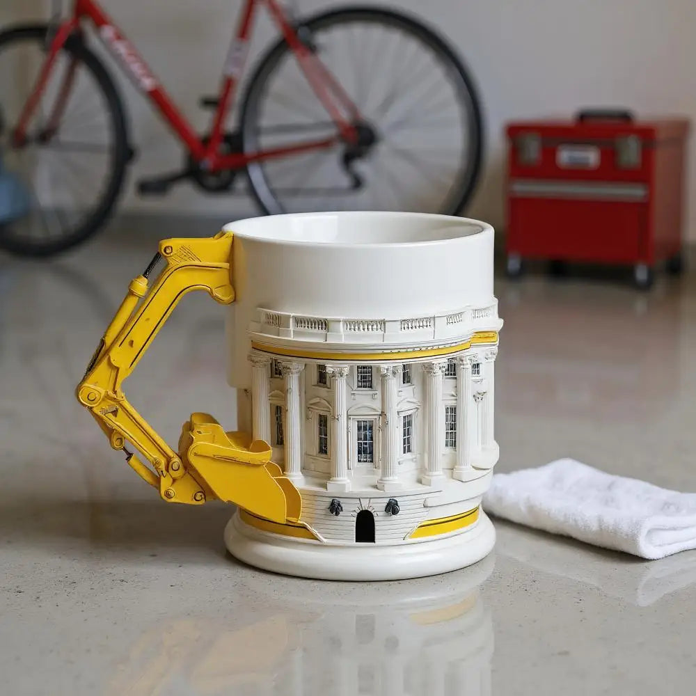 Someone Lied Demolition Mug with Handle 3D Building Print Excavator Shaped Ceramic Coffee Mug Funny Tea Mugs Milk Cup Oasis Select