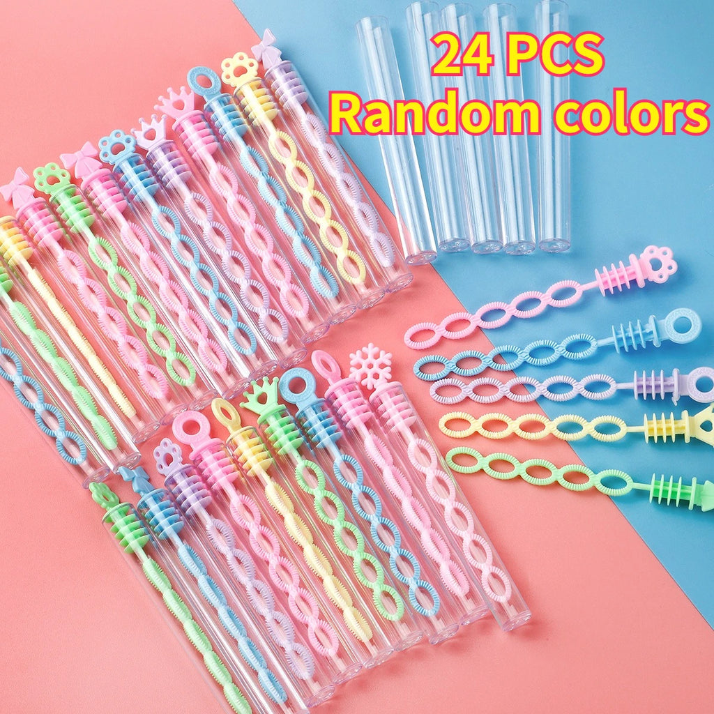 12/24Pcs Summer Romance Bubble Wands Pastel Mini Dip Sticks for Outdoor Dates Wedding Party Favors Cute Goody Bag Gifts Couple Oasis Select 24pcs