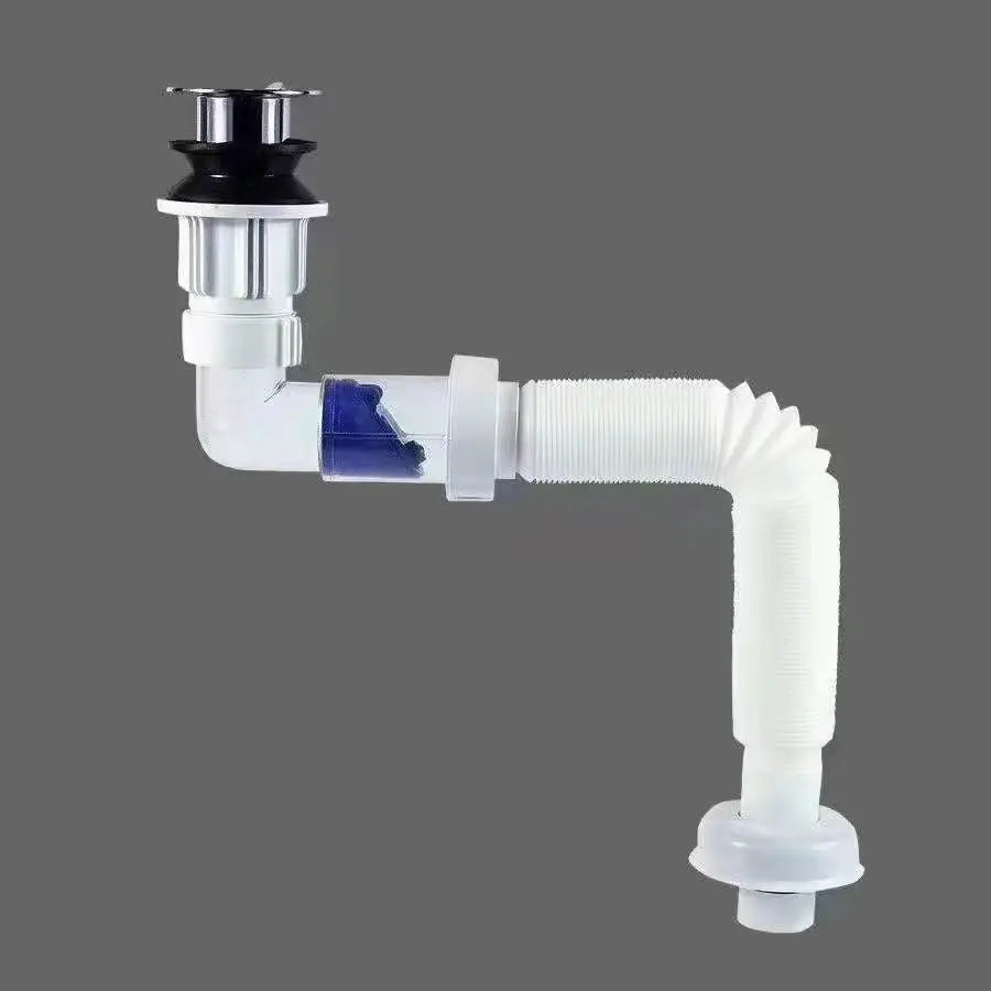 Flip-Top Kitchen Sink Drain Retractable Deodorizing Filter Flexible Downspout Bathroom Sink Anti Clogging Kitchen Accessories Oasis Select White