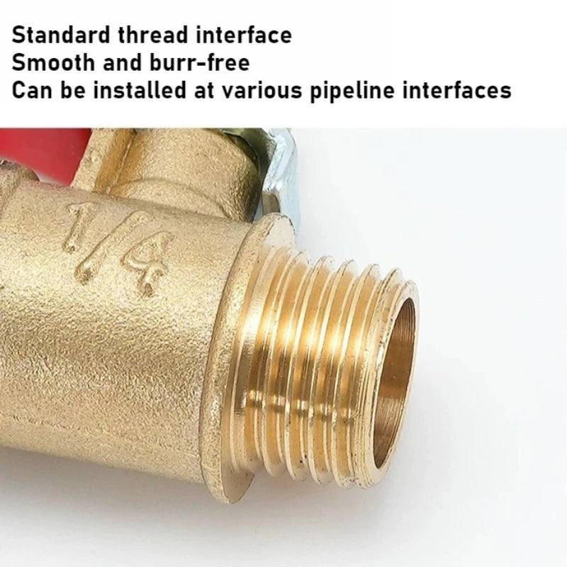 Pneumatic Copper Ball Valve Baota Red Handle Small Switch 1 3 4 Point 1/4 Vent Pipe Ball Valve Oasis Select