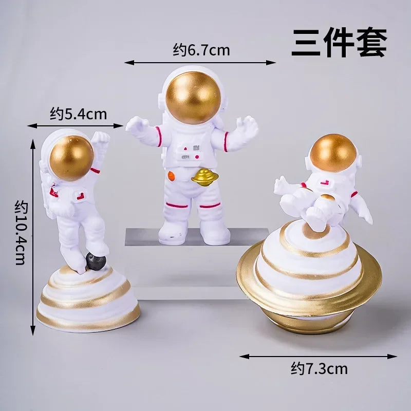 Astronaut Cake Topper Outer Space Birthday Decoration Astronaut Cake Decoration Planet Moon Baby Shower Kids Party mariage doré Oasis Select 08