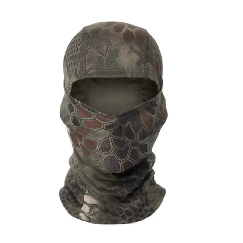 Camouflage Balaclava Hat Cycling Full Face Mask Outdoor Sports Hunting Hiking Ski Mask Motorcycle Helmet Inner Cap Oasis Select Python green