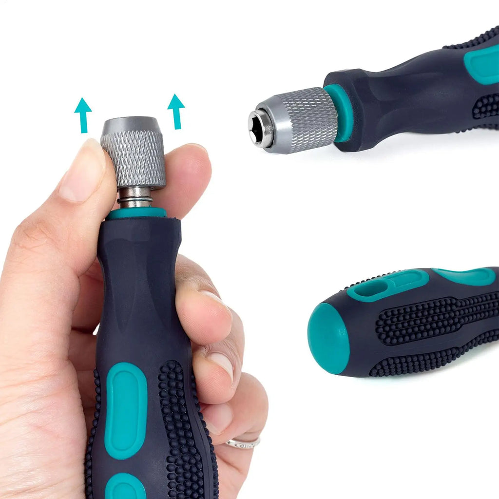 Screwdriver Bit Handle Non-Slip Quick Release Hand Tools 1/4 Inch Hex Screwdriver Handle for Household Appliances Automotive Oasis Select
