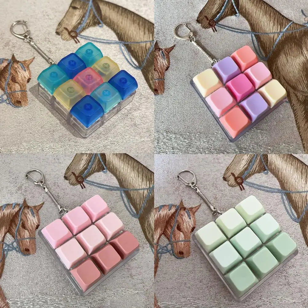 9-Key Fidget Keyboard Toy – Stress Relief Keychain for Kids & Adults Fidget Keychain Toy Oasis Select