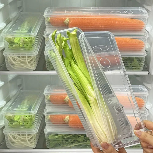 1/5PCS Refrigerator Storage Boxes Scallions Fresh Box Food Container Cold Storage Crisper Sealed Fridge Organiser with Lid Jars Oasis Select