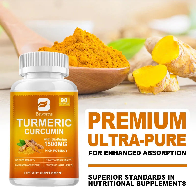 BEWORTHS Pepper Turmeric Capsules High-Quality Joint Support Supplements Non GMO Gluten Free with Black Pepper & Turmeric Powder Oasis Select